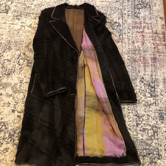 Fendi brown espresso rabbit coat size 44 - Picture 2 of 7